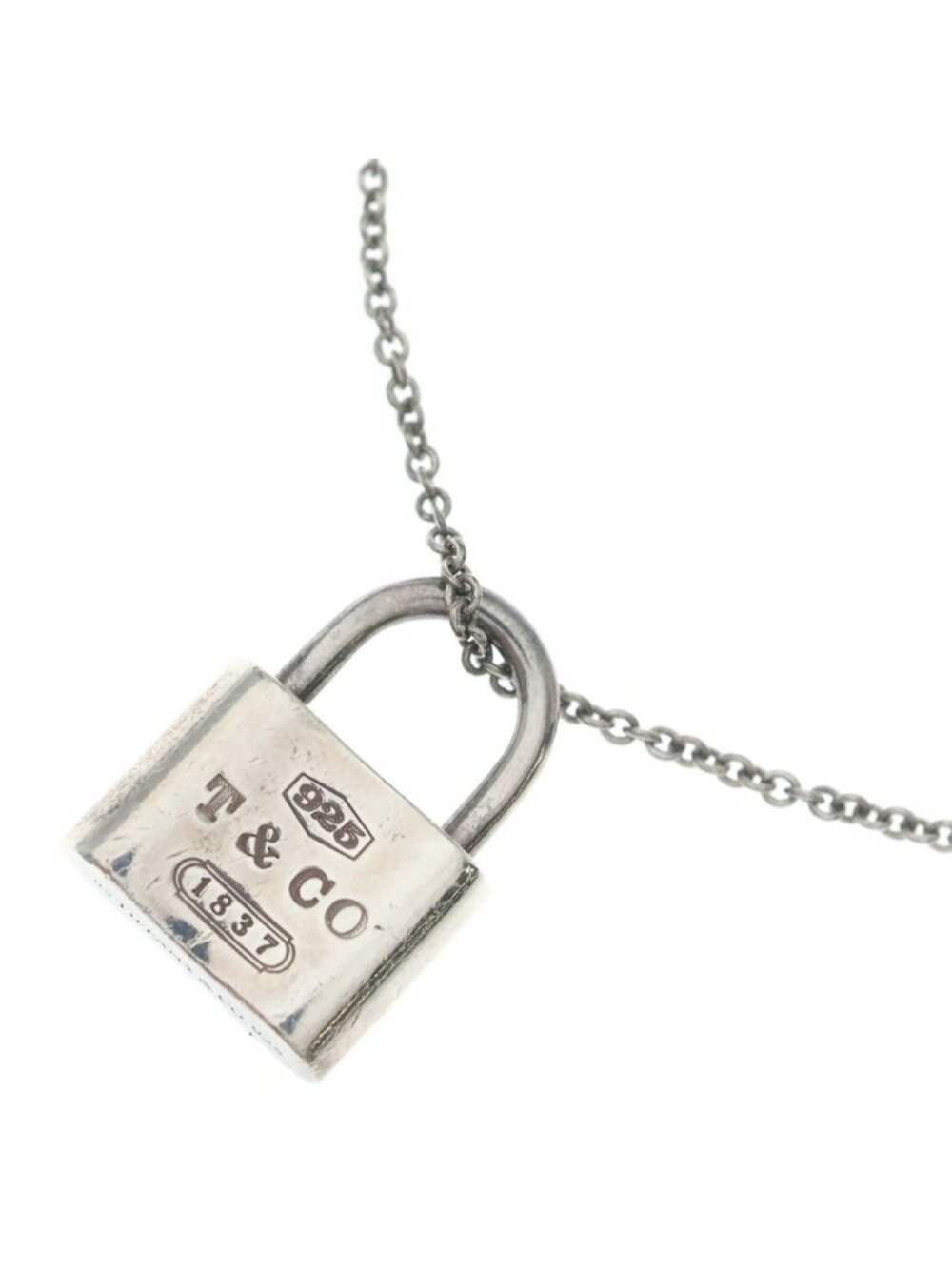 Tiffany & Co 1837 Cadena Lock Chain Necklace Silver